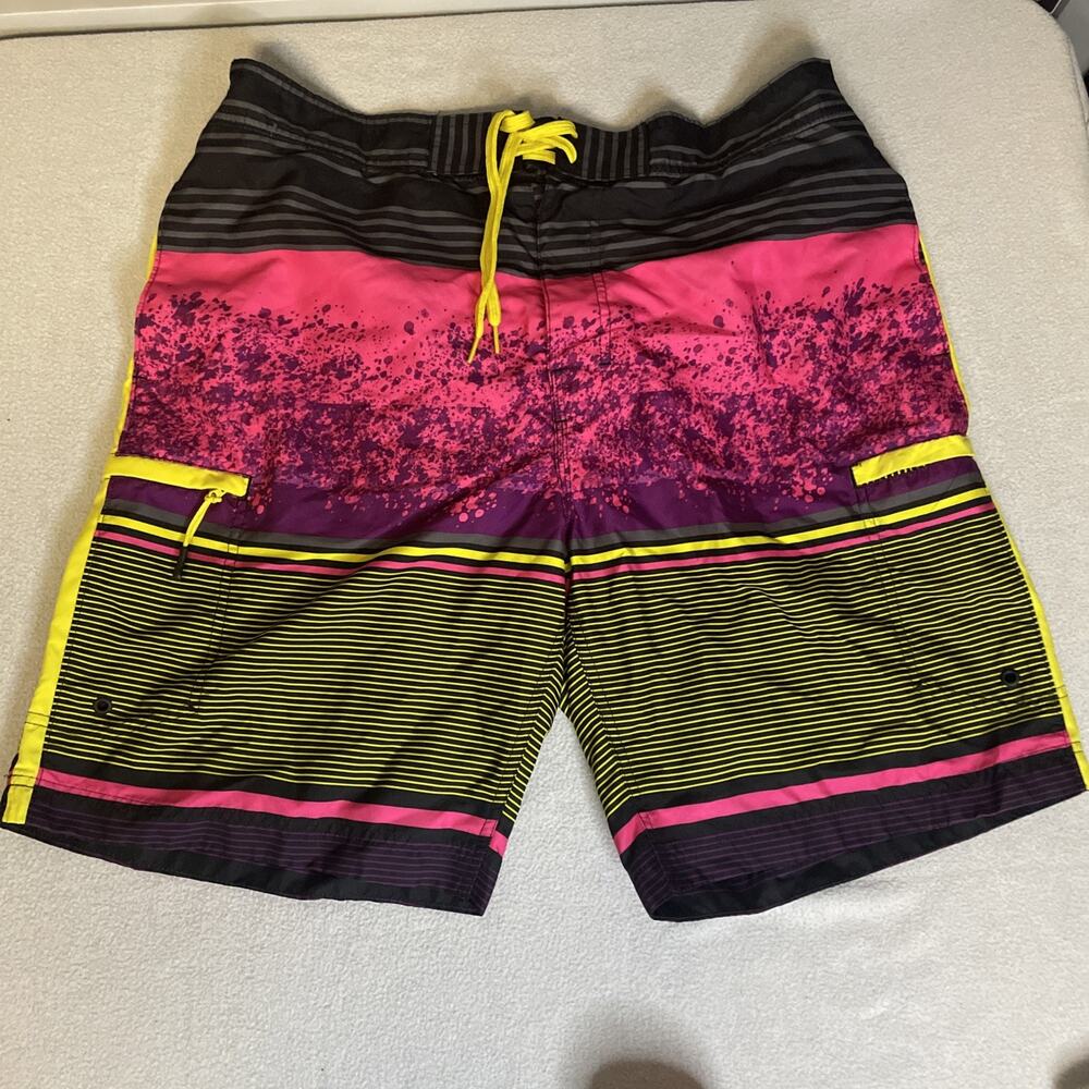 Wave Zone Mens Swim Trunks Board Shorts Size XL Waist Beach Vacation Surf